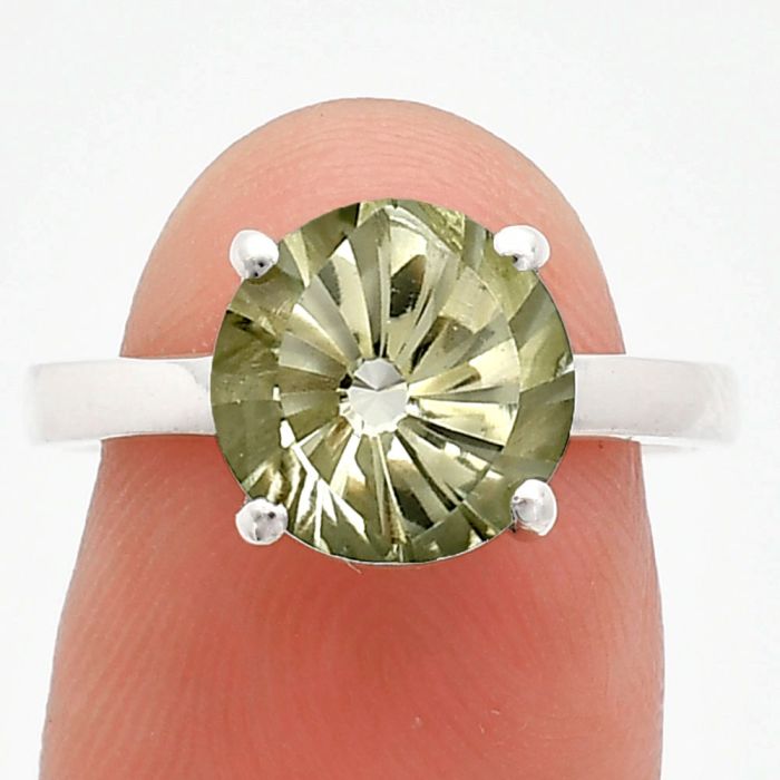 Prasiolite (Green Amethyst) Ring size-8 EXR01953 R-1019, 10x10 mm