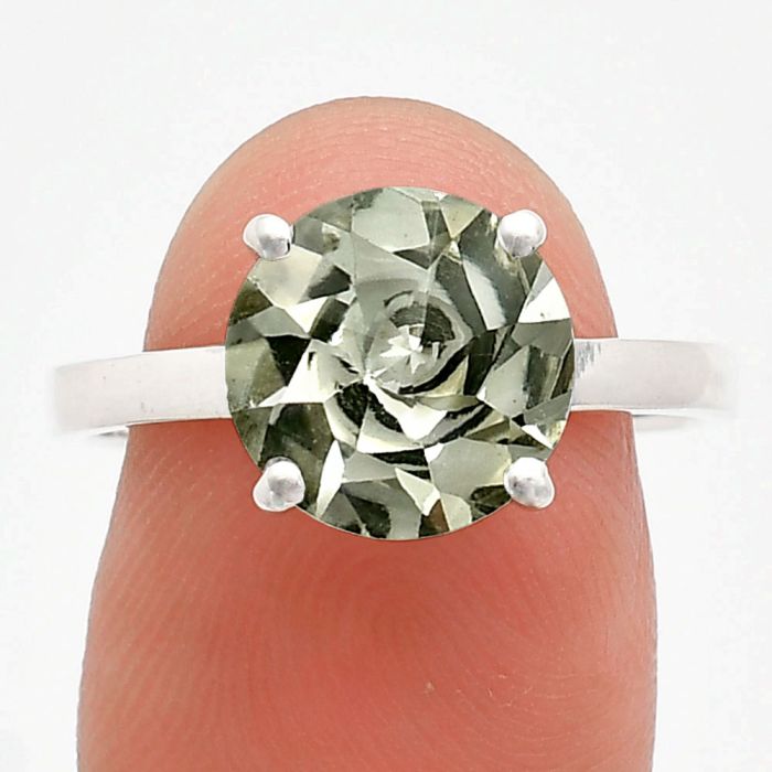 Prasiolite (Green Amethyst) Ring size-9 EXR01956 R-1019, 10x10 mm