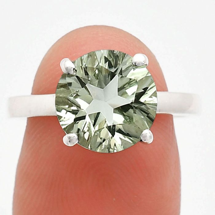 Prasiolite (Green Amethyst) Ring size-8 EXR01957 R-1019, 10x10 mm