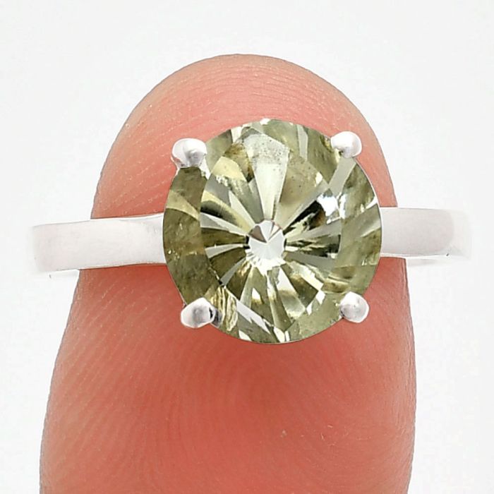 Prasiolite (Green Amethyst) Ring size-9 EXR01958 R-1019, 10x10 mm