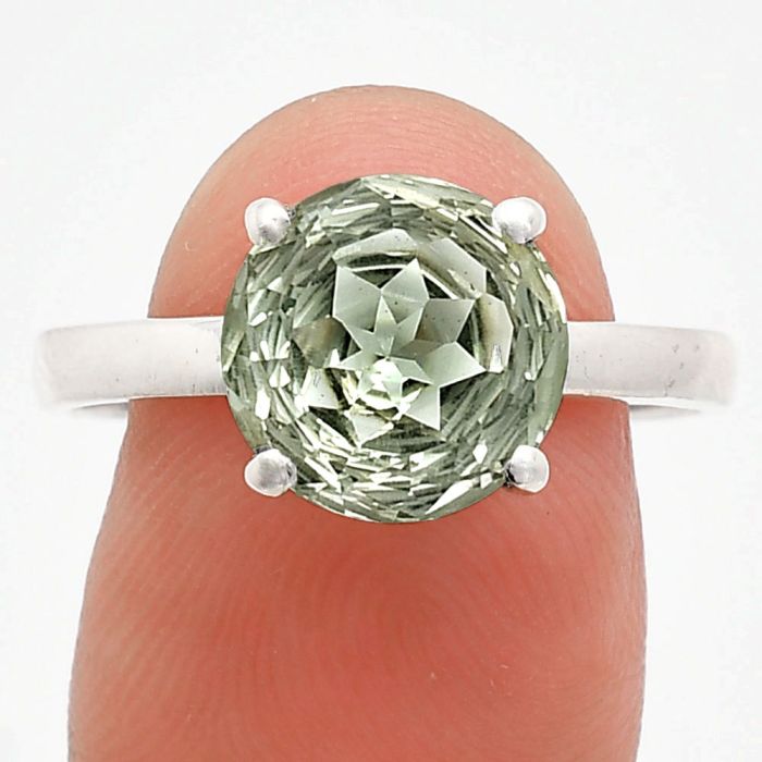 Prasiolite (Green Amethyst) Ring size-9.5 EXR01962 R-1019, 10x10 mm