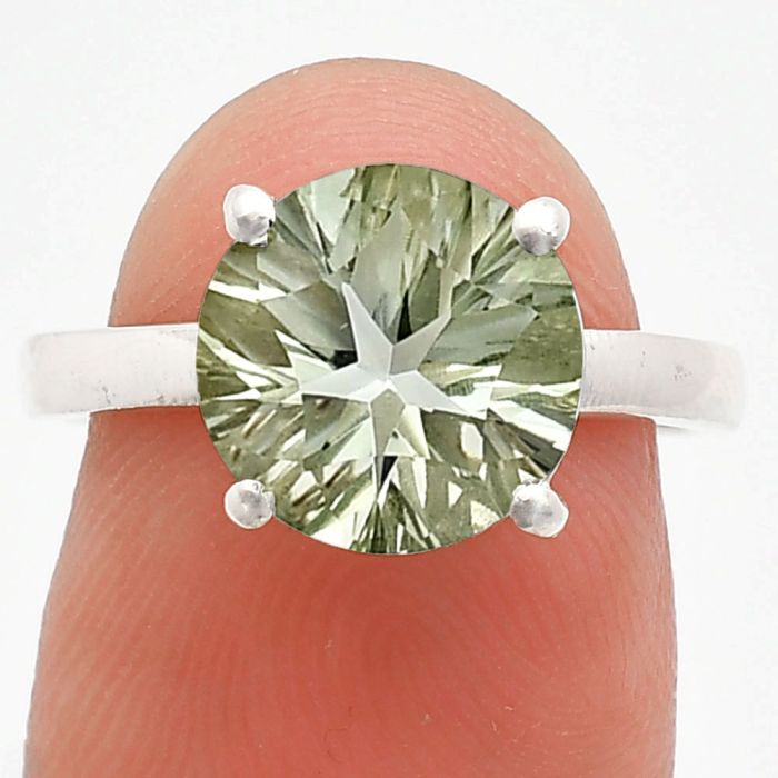 Prasiolite (Green Amethyst) Ring size-7 EXR01963 R-1019, 10x10 mm