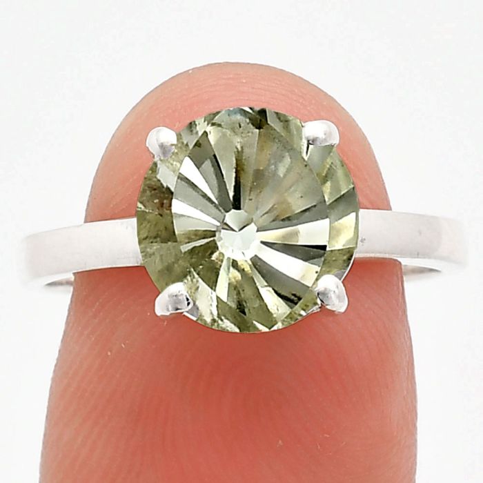 Prasiolite (Green Amethyst) Ring size-9 EXR01964 R-1019, 10x10 mm