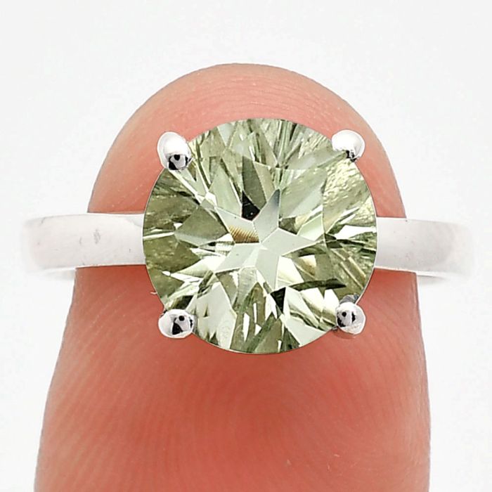 Prasiolite (Green Amethyst) Ring size-8 EXR01967 R-1019, 10x10 mm