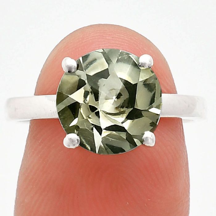 Prasiolite (Green Amethyst) Ring size-8 EXR01968 R-1019, 10x10 mm