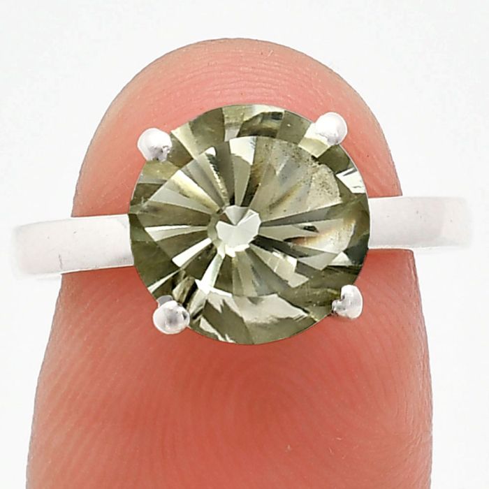 Prasiolite (Green Amethyst) Ring size-7.5 EXR01972 R-1019, 10x10 mm