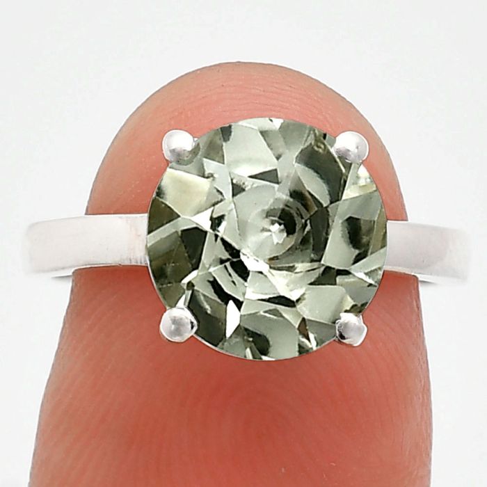 Prasiolite (Green Amethyst) Ring size-7 EXR01974 R-1019, 10x10 mm