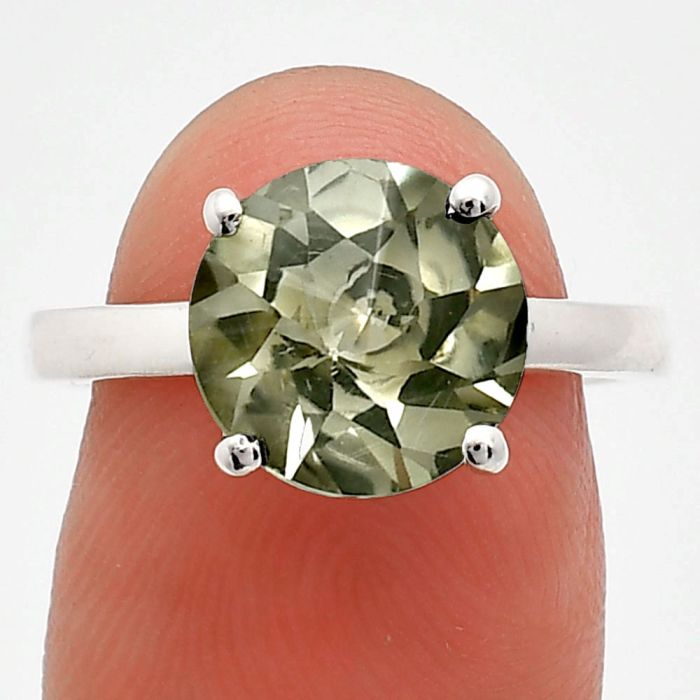 Prasiolite (Green Amethyst) Ring size-8 EXR01976 R-1019, 10x10 mm