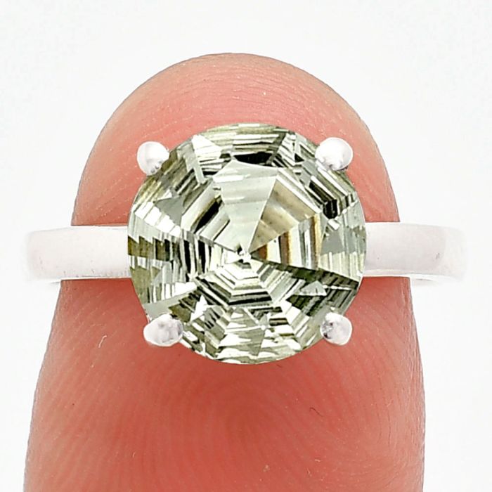 Prasiolite (Green Amethyst) Ring size-7 EXR01978 R-1019, 10x10 mm