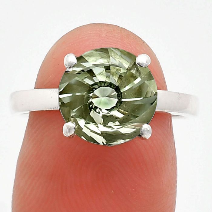 Prasiolite (Green Amethyst) Ring size-8 EXR01979 R-1019, 10x10 mm