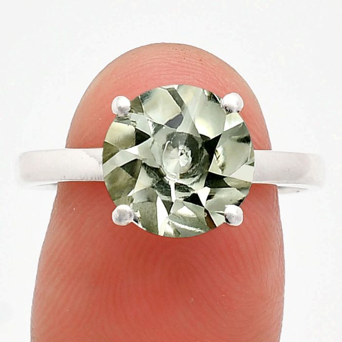 Prasiolite (Green Amethyst) Ring size-9.5 EXR01980 R-1019, 10x10 mm