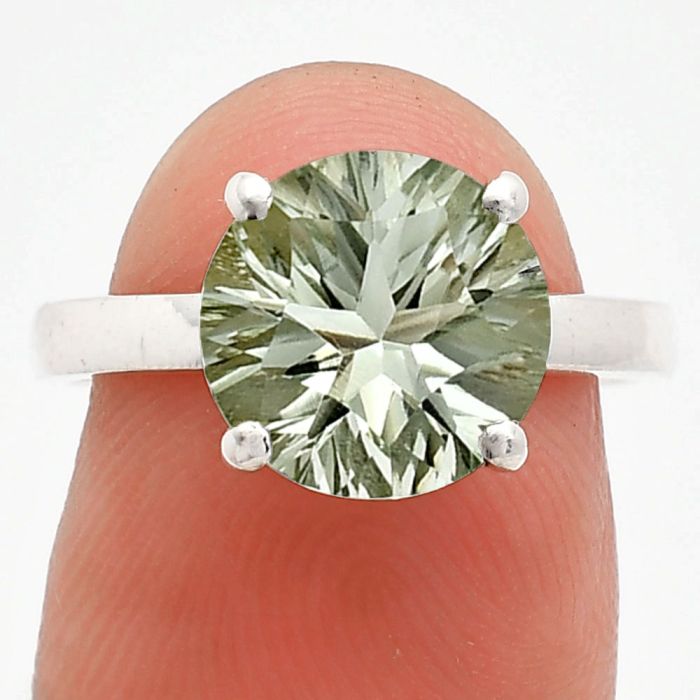 Prasiolite (Green Amethyst) Ring size-7 EXR01981 R-1019, 10x10 mm