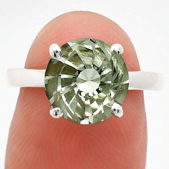 Prasiolite (Green Amethyst) Ring size-7 EXR01984 R-1019, 10x10 mm