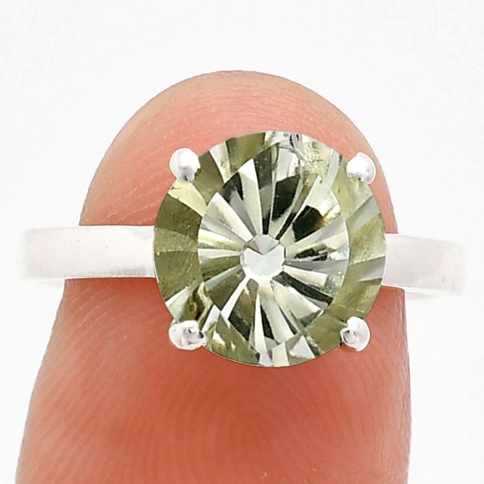 Prasiolite (Green Amethyst) Ring size-8 EXR01988 R-1019, 10x10 mm