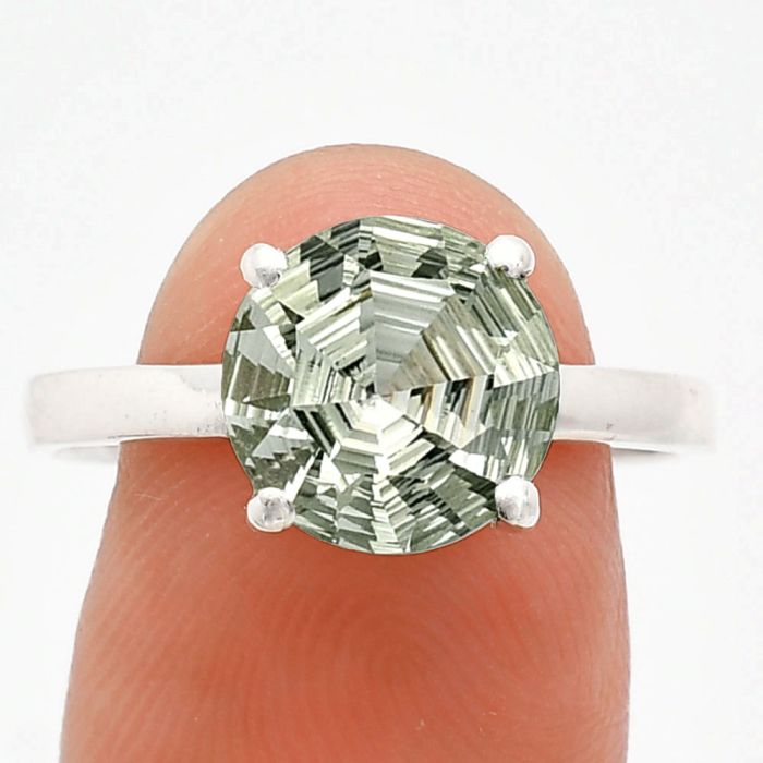 Prasiolite (Green Amethyst) Ring size-9.5 EXR01990 R-1019, 10x10 mm