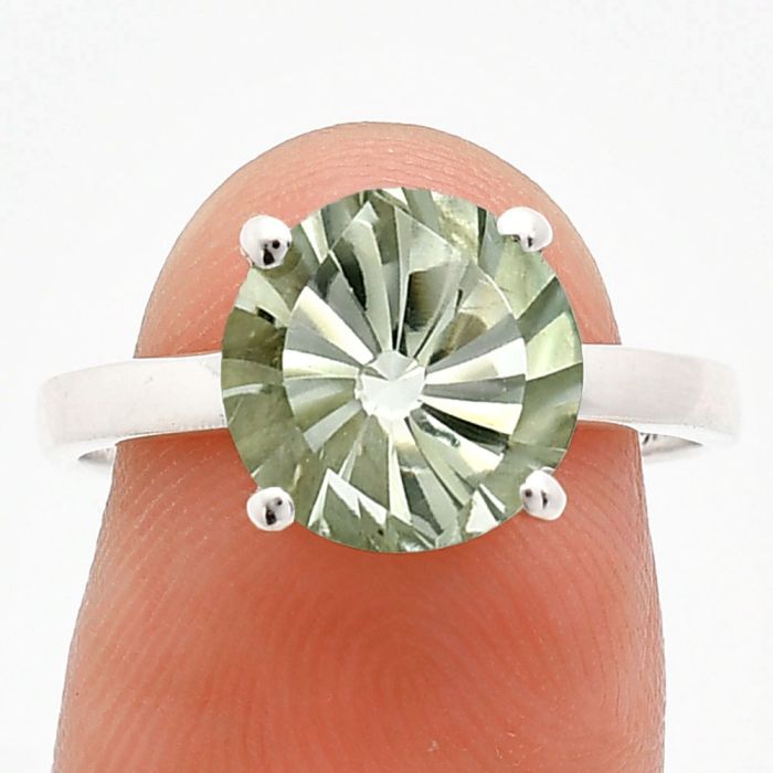 Prasiolite (Green Amethyst) Ring size-8 EXR01991 R-1019, 10x10 mm