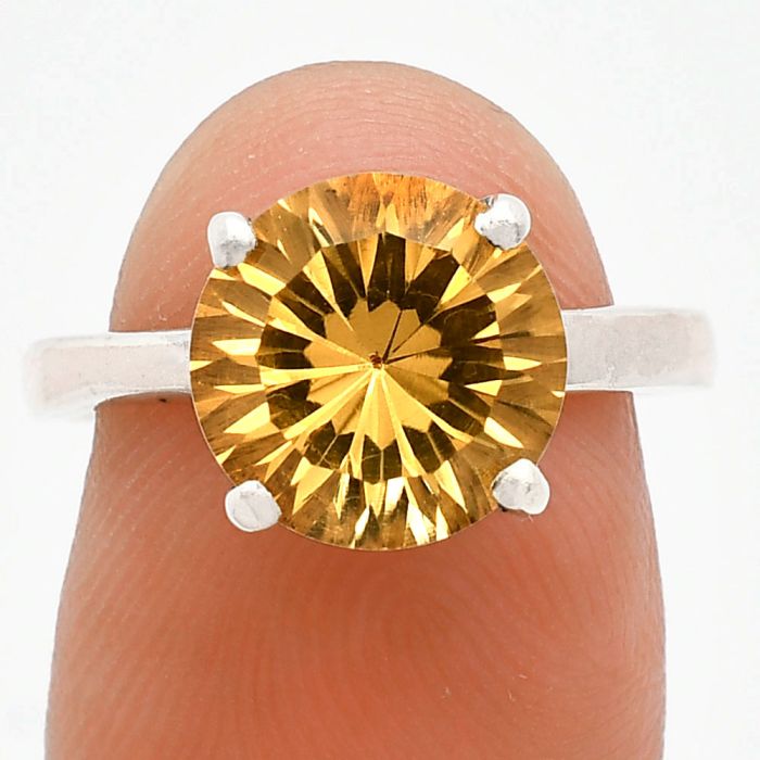 Citrine Ring size-7 EXR01992 R-1019, 10x10 mm