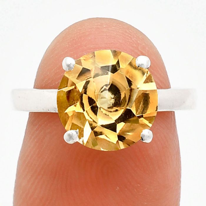 Citrine Ring size-9 EXR01993 R-1019, 10x10 mm