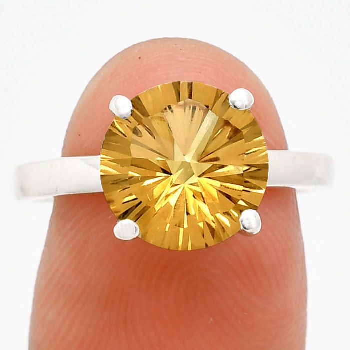 Citrine Ring size-8 EXR01998 R-1019, 10x10 mm