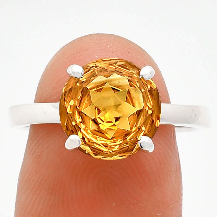 Citrine Ring size-9 EXR02003 R-1019, 10x10 mm