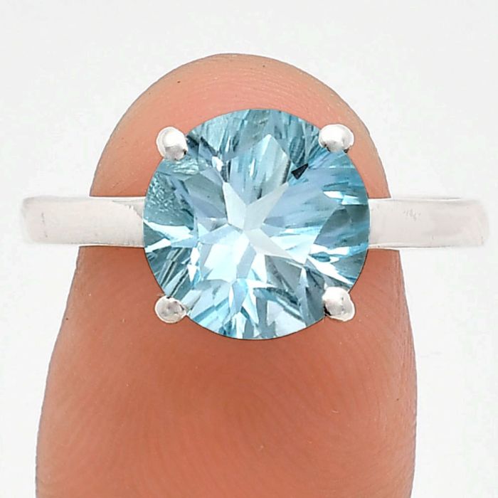 Sky Blue Topaz Ring size-10 EXR02041 R-1019, 10x10 mm