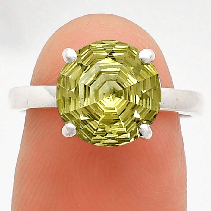 Green Gold Ring size-7 EXR02069 R-1019, 10x10 mm