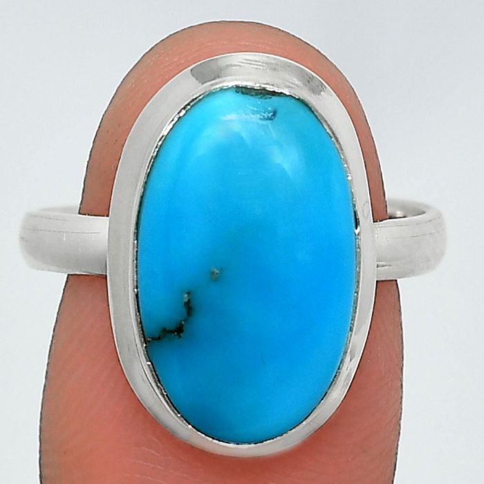 Sleeping Beauty Turquoise Ring size-9 EXR02078 R-1007, 10x16 mm