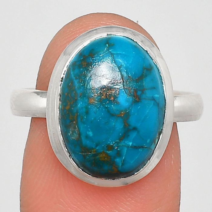 Azurite Chrysocolla Ring size-9 EXR02082 R-1007, 11x15 mm