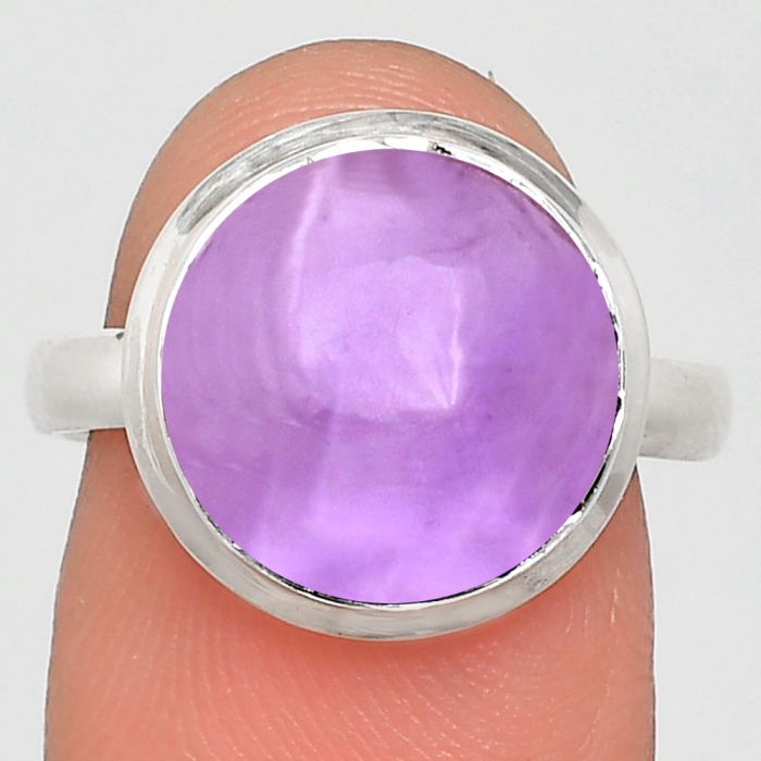 Amethyst Cab Ring size-8 EXR02083 R-1007, 12x12 mm