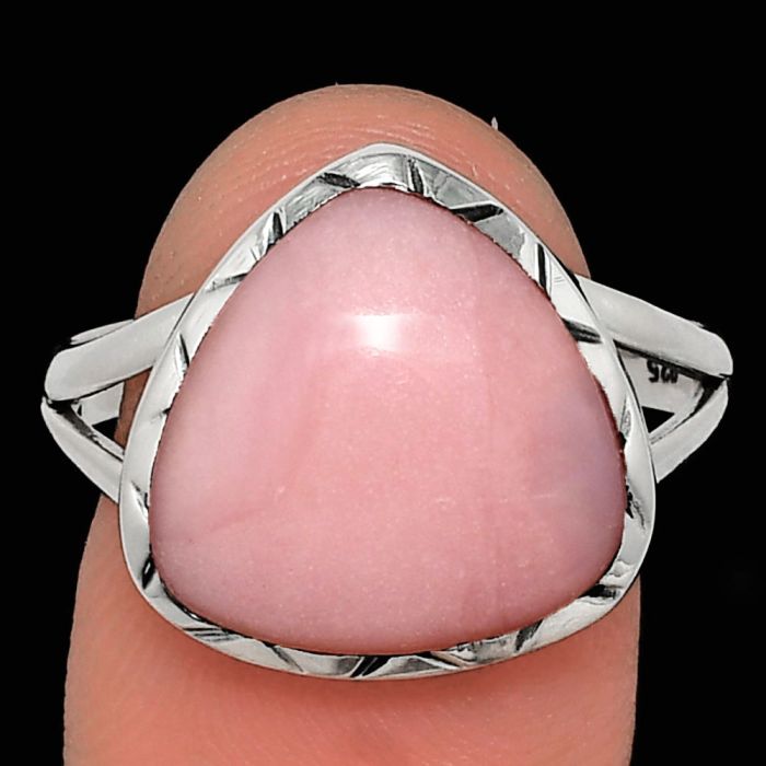 Pink Opal Ring size-9.5 EXR02090 R-1074, 14x14 mm