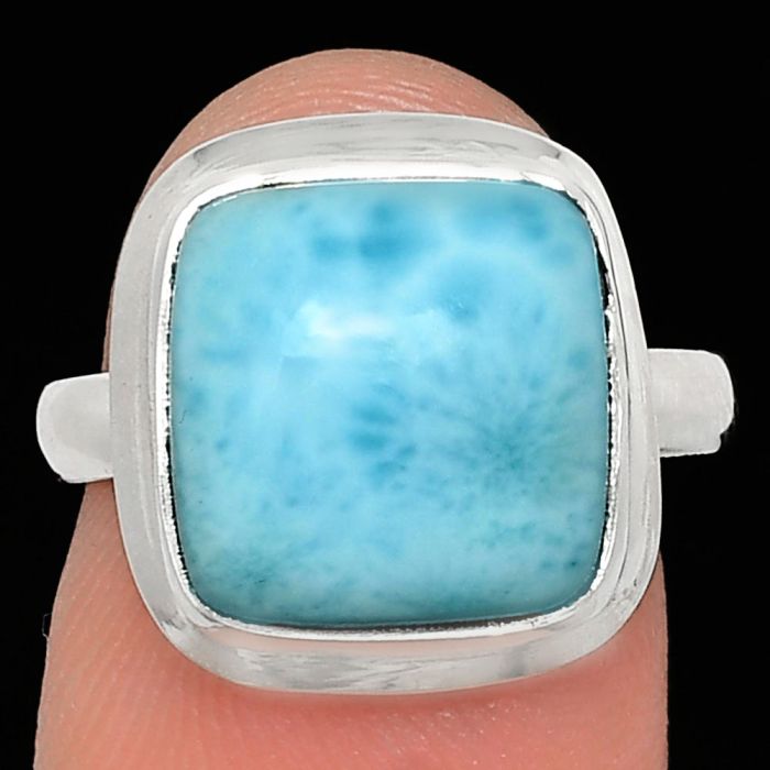 Larimar (Dominican Republic) Ring size-7 EXR02105 R-1007, 12x12 mm