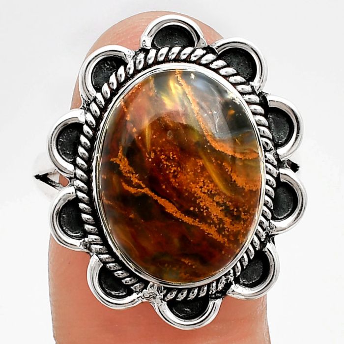 Rare Cady Mountain Agate Ring size-9.5 EXR02161 R-1221, 12x16 mm