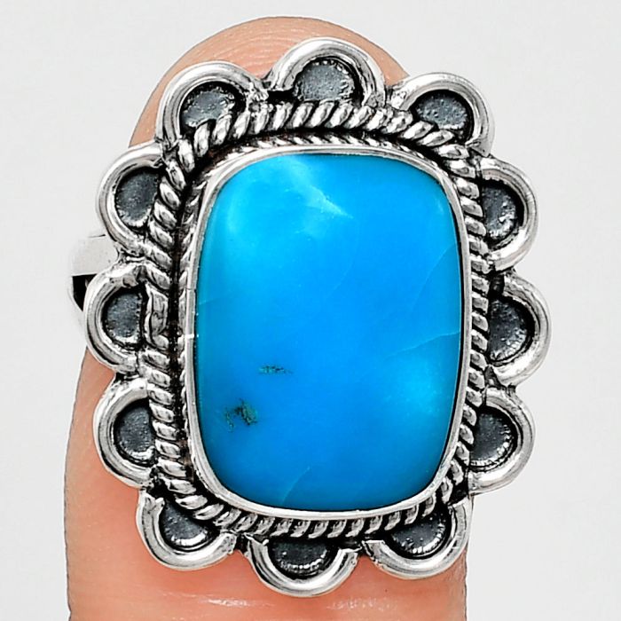 Sleeping Beauty Turquoise Ring size-7 EXR02168 R-1221, 11x15 mm