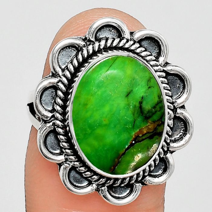 Green Matrix Turquoise Ring size-7 EXR02175 R-1221, 11x14 mm