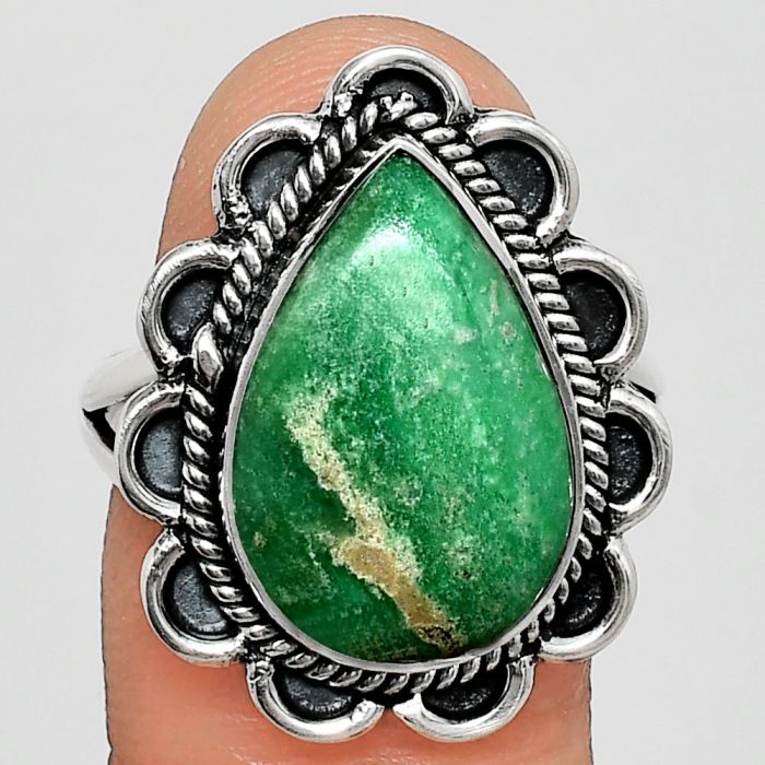 Utah Variscite Ring size-9 EXR02176 R-1221, 12x17 mm