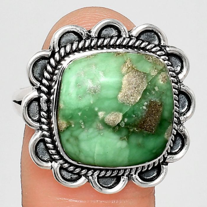 Utah Variscite Ring size-10 EXR02178 R-1221, 15x15 mm