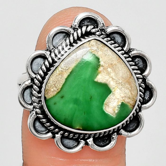 Utah Variscite Ring size-9 EXR02180 R-1221, 15x15 mm