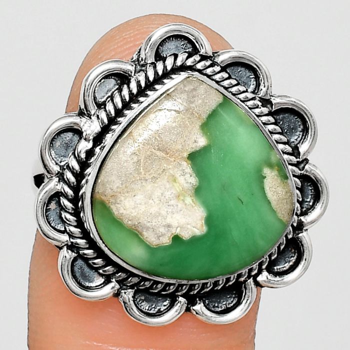 Utah Variscite Ring size-7 EXR02181 R-1221, 14x14 mm