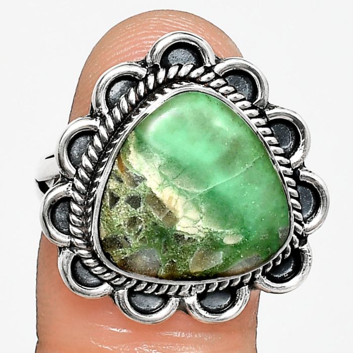 Utah Variscite Ring size-8 EXR02186 R-1221, 14x14 mm