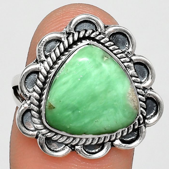 Utah Variscite Ring size-7 EXR02188 R-1221, 12x12 mm