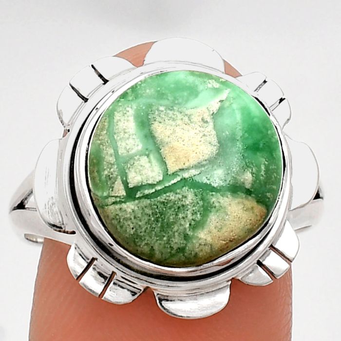 Utah Variscite Ring size-9.5 EXR02211 R-1342, 13x13 mm