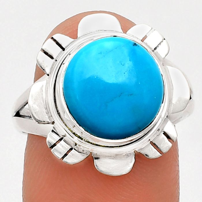 Sleeping Beauty Turquoise Ring size-9 EXR02219 R-1342, 11x11 mm