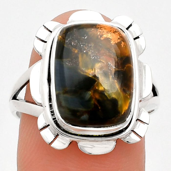 Pietersite Ring size-9 EXR02230 R-1342, 10x14 mm