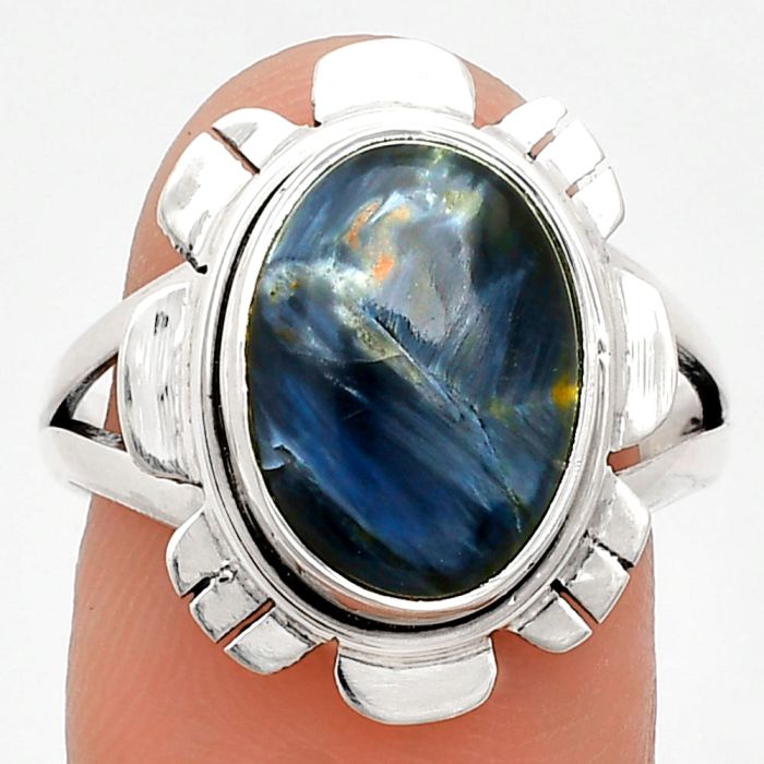 Pietersite Ring size-8.5 EXR02237 R-1342, 10x13 mm