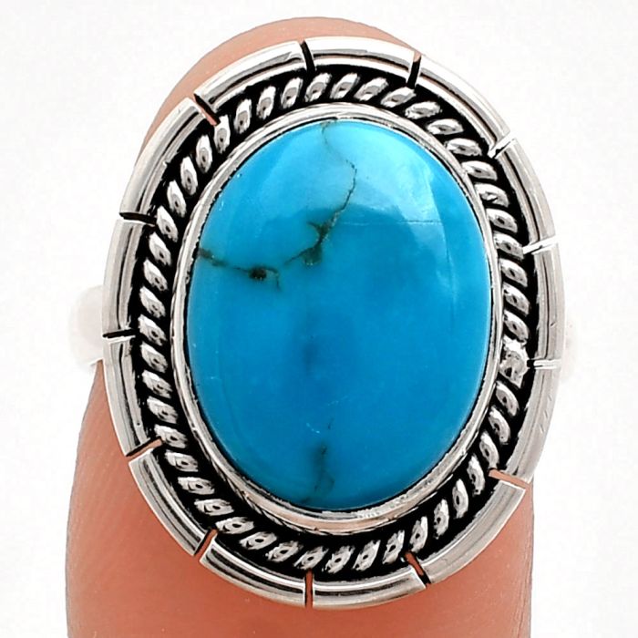 Sleeping Beauty Turquoise Ring size-7 EXR02258 R-1728, 11x15 mm