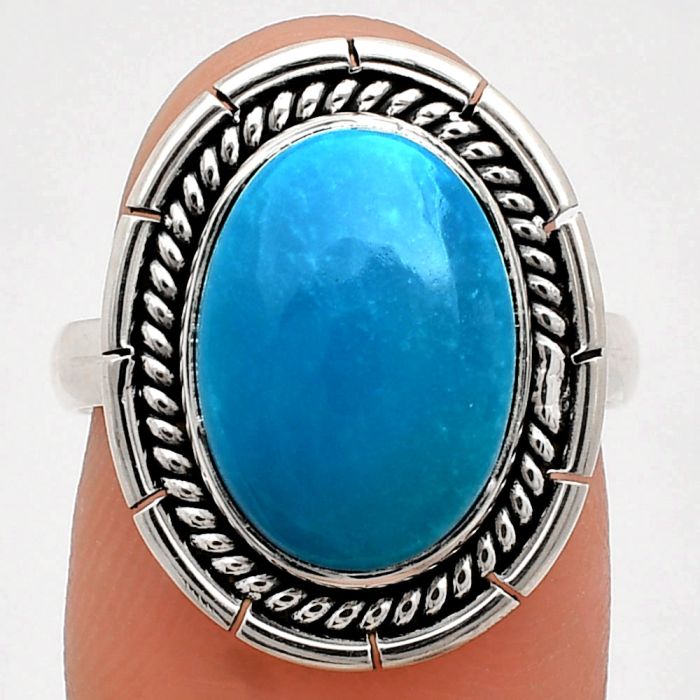 Sleeping Beauty Turquoise Ring size-7 EXR02260 R-1728, 10x14 mm