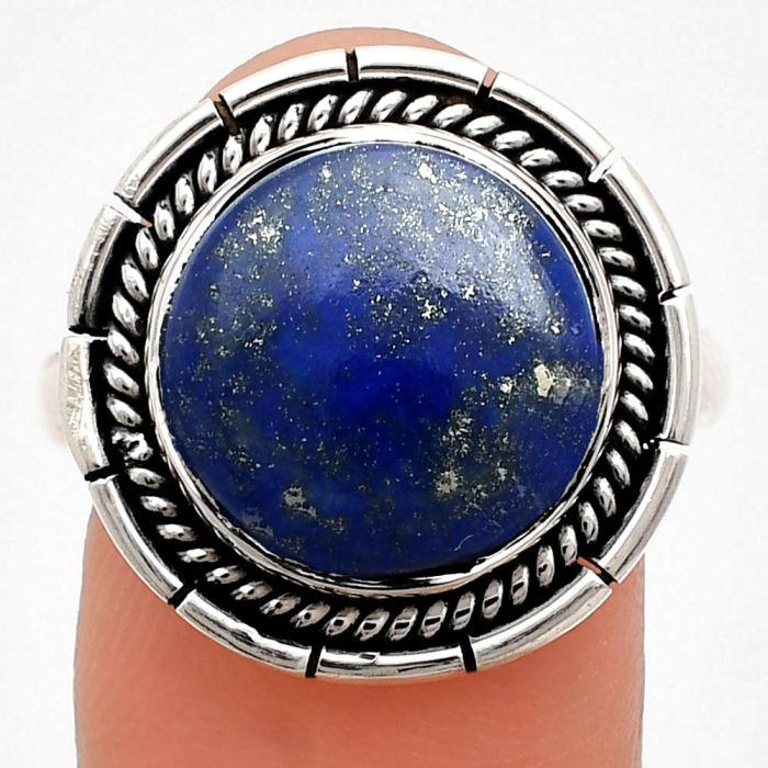 Lapis Lazuli Ring size-9.5 EXR02261 R-1728, 13x13 mm