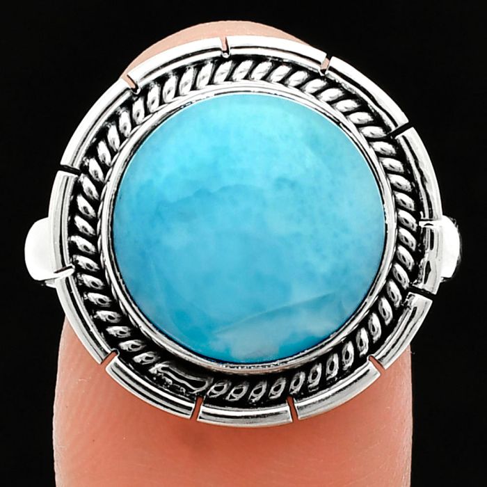 Larimar (Dominican Republic) Ring size-10 EXR02271 R-1728, 13x13 mm