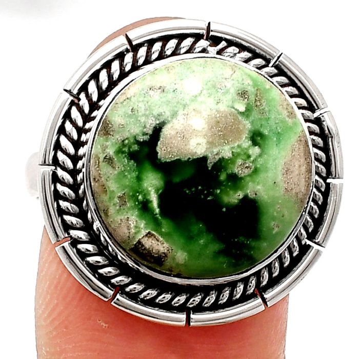 Utah Variscite Ring size-8 EXR02284 R-1728, 15x15 mm