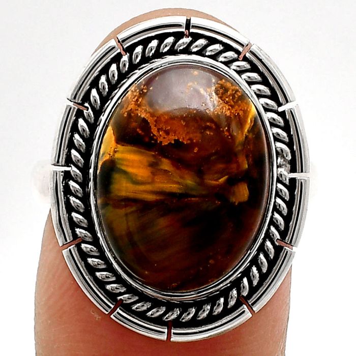 Pietersite Ring size-8 EXR02306 R-1728, 12x16 mm